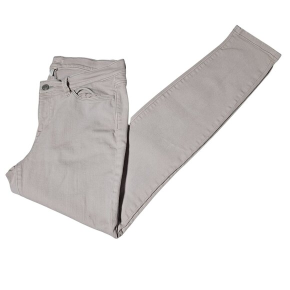 Ann Taylor LOFT Super Skinny Jeans Womens Size 10 Mid Rise Beige Denim Pants - Picture 1 of 8